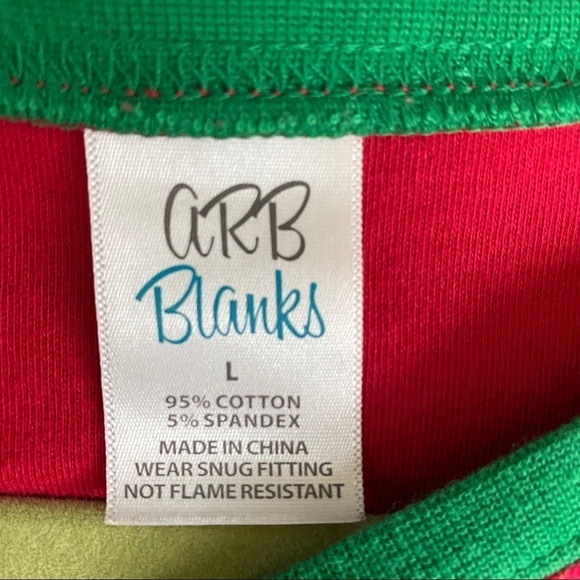 ARB Blanks Pajama Set Red Striped Green Size L - Picture 5 of 8